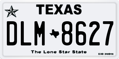 TX license plate DLM8627