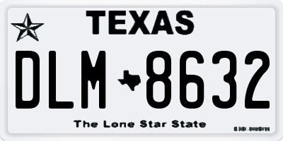 TX license plate DLM8632