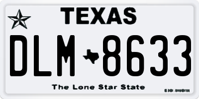 TX license plate DLM8633