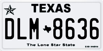 TX license plate DLM8636