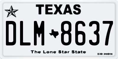 TX license plate DLM8637