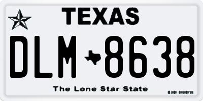 TX license plate DLM8638