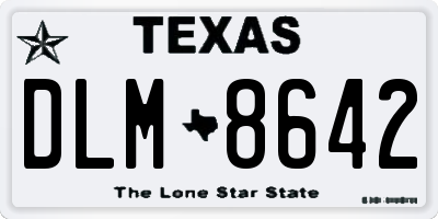 TX license plate DLM8642