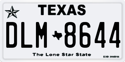 TX license plate DLM8644