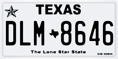 TX license plate DLM8646