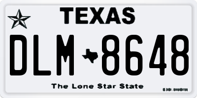 TX license plate DLM8648