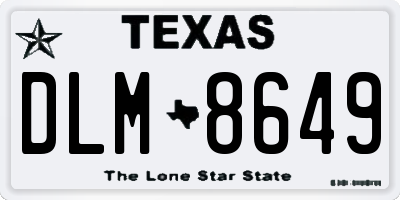 TX license plate DLM8649