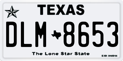 TX license plate DLM8653