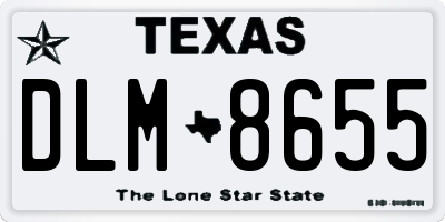 TX license plate DLM8655
