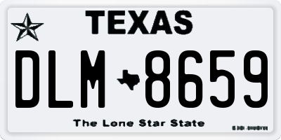 TX license plate DLM8659
