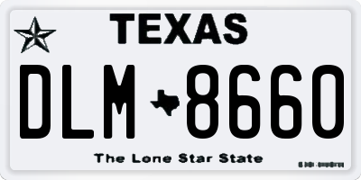TX license plate DLM8660