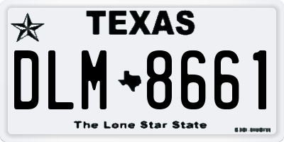 TX license plate DLM8661