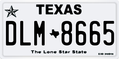 TX license plate DLM8665