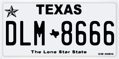TX license plate DLM8666