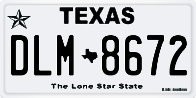 TX license plate DLM8672