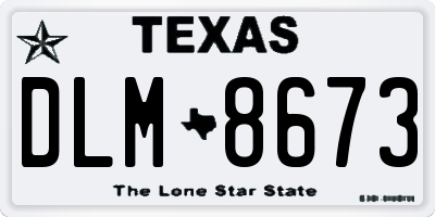 TX license plate DLM8673