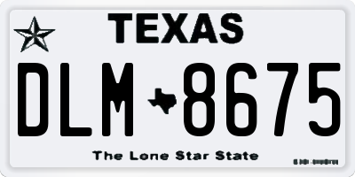 TX license plate DLM8675