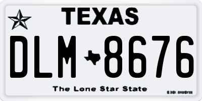 TX license plate DLM8676