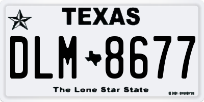 TX license plate DLM8677