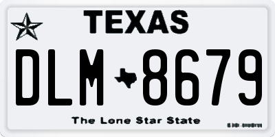 TX license plate DLM8679