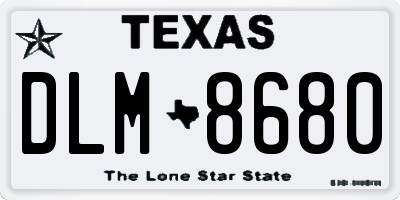 TX license plate DLM8680
