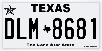 TX license plate DLM8681