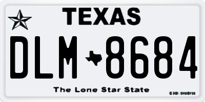 TX license plate DLM8684