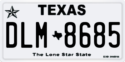 TX license plate DLM8685