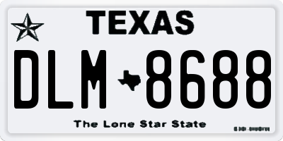 TX license plate DLM8688