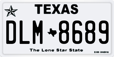 TX license plate DLM8689