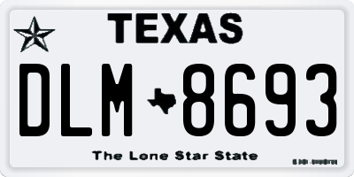 TX license plate DLM8693