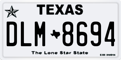 TX license plate DLM8694
