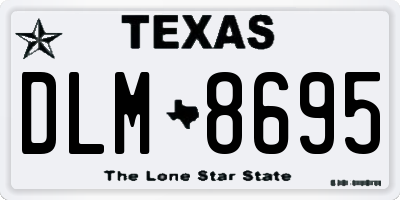 TX license plate DLM8695