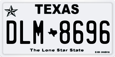 TX license plate DLM8696