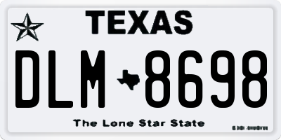 TX license plate DLM8698