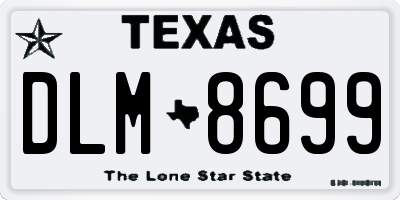 TX license plate DLM8699