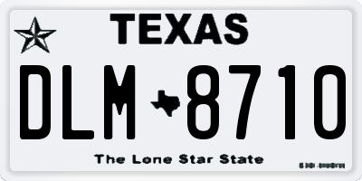TX license plate DLM8710