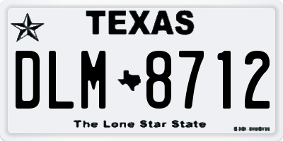 TX license plate DLM8712