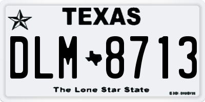 TX license plate DLM8713
