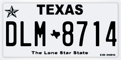TX license plate DLM8714