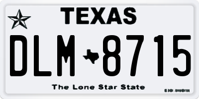 TX license plate DLM8715