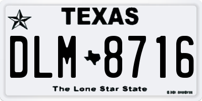TX license plate DLM8716