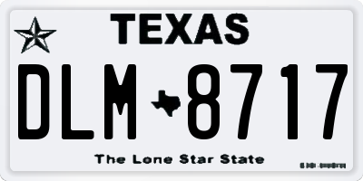 TX license plate DLM8717