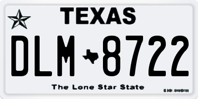 TX license plate DLM8722