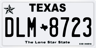 TX license plate DLM8723