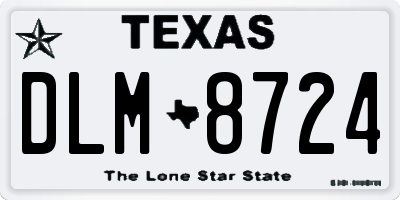TX license plate DLM8724