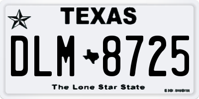 TX license plate DLM8725