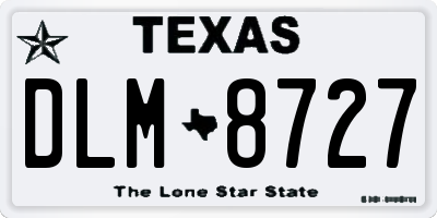 TX license plate DLM8727