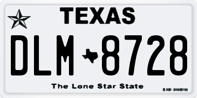 TX license plate DLM8728