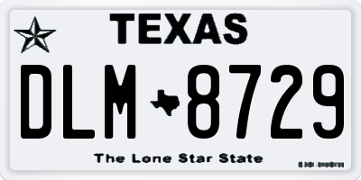 TX license plate DLM8729